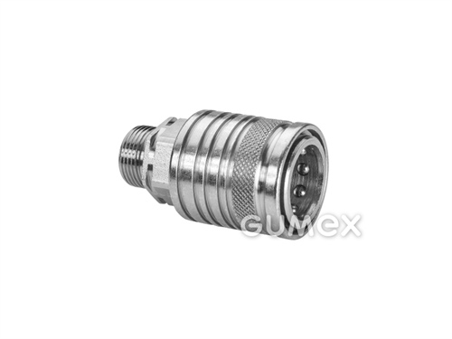 Kugel-Schnellkupplung DN13, Außengewinde M20x1,5, Schwerserie, konischdichtend, 250bar, Stahl, 